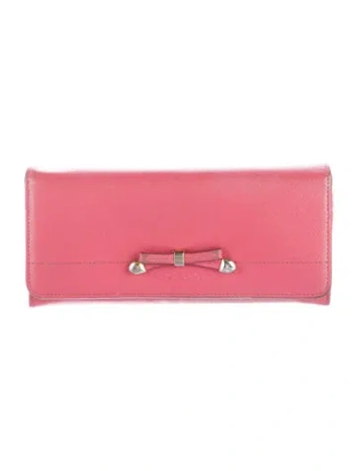 Pre-owned Prada Saffiano Lux Leather Continental Wallet In Pink