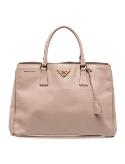 Pre-owned Prada Saffiano Lux Leather Tote In Neutral