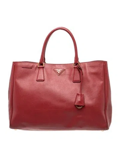 Pre-owned Prada Saffiano Lux Leather Tote In Red