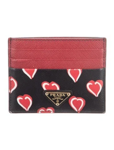 Pre-owned Prada Saffiano Lux Leather Wallet In Black