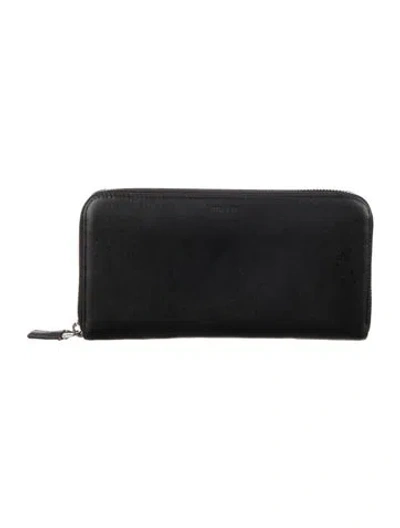 Pre-owned Prada Saffiano Lux Leather Wallet In Black