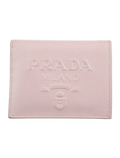 Pre-owned Prada Saffiano Lux Leather Wallet In Pink