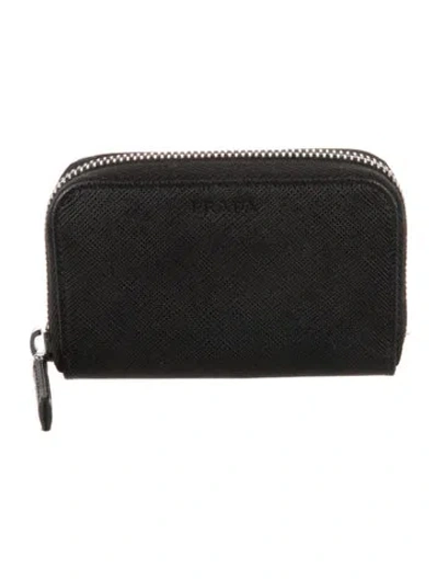 Pre-owned Prada Saffiano Lux Leather Wallet W/ Tags In Black