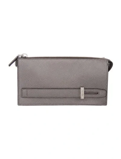 Pre-owned Prada Saffiano Lux Leather Wristlet