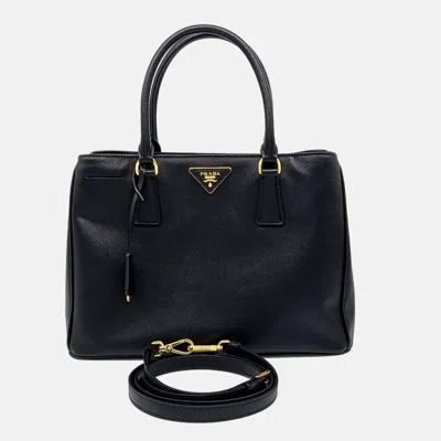 Pre-owned Prada Saffiano Luxe Tote And Shoulder Bag In Black