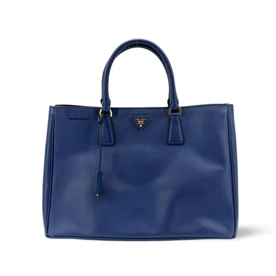 Prada Saffiano Luxe Tote Bag Medium Navy In Blue