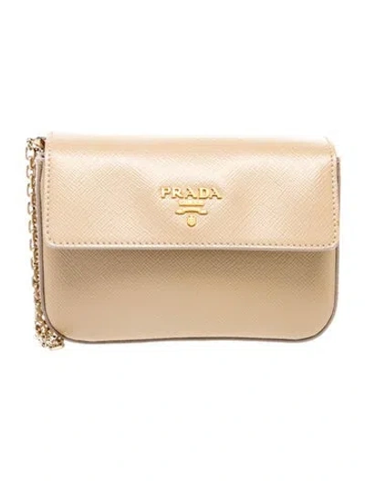Pre-owned Prada Saffiano Metal Leather Saffiano Lux Leather Clutch In Neutral