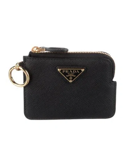 Pre-owned Prada Saffiano Metal Leather Wallet W/ Tags In Black