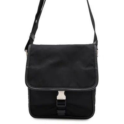 Pre-owned Prada Saffiano Nylon Messenger Bag Shoulder Bag () In Black