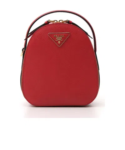 Prada Saffiano Odette Backpack In Red