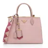 Prada Saffiano Paradigme Medium Tote In Pink