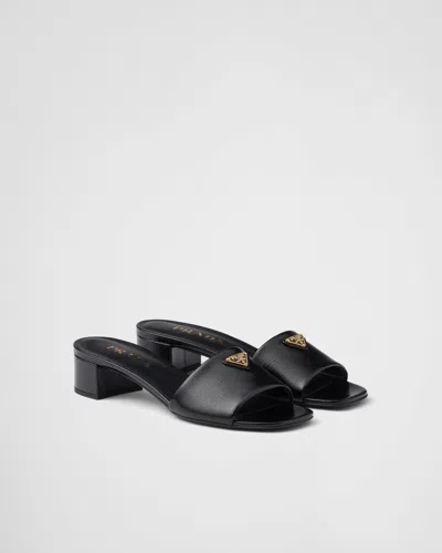 PRADA SAFFIANO PATENT LEATHER SANDALS