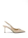 Prada Saffiano Patent Leather Slingback Pumps In Animal Print