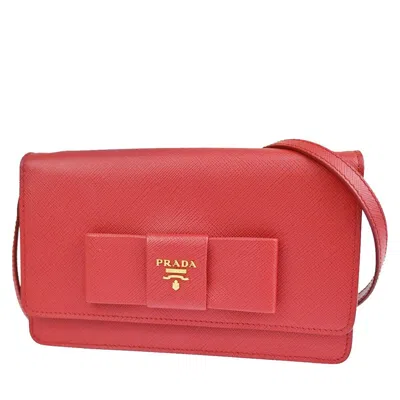 Prada Saffiano Pink Leather Shoulder Bag ()