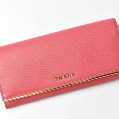 Prada Saffiano Pink Metal Wallet  ()