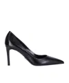 Prada Saffiano Pointed Heels In Black