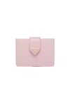 Prada Small Saffiano And Smooth Leather Wallet In Pink
