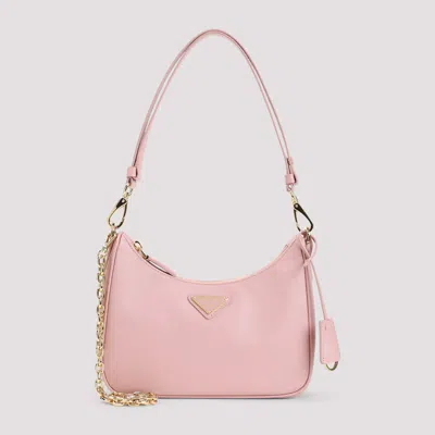 Prada Saffiano Re Edition Shoulder Bag In Pink