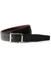 Prada Saffiano Leather Reversible Belt In Black