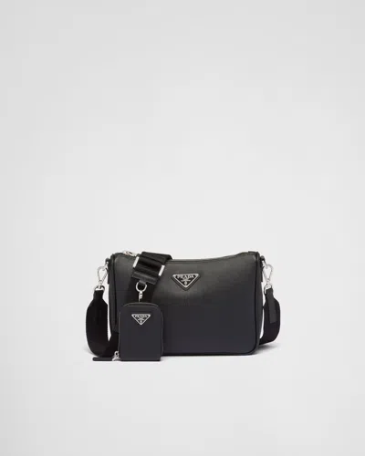 Prada Saffiano Shoulder Bag In Black