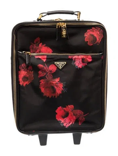Pre-owned Prada Saffiano Small Carry Suitcase In Black