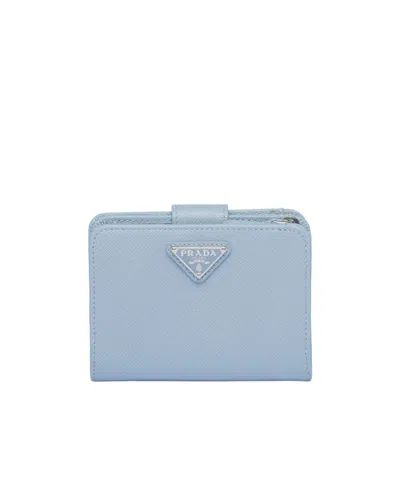 Prada Saffiano Small Wallet In Blue