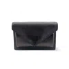 Prada Saffiano Soft Calf Envelope Clutch Black In Black