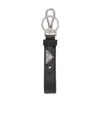 Prada Men Portachiavi In Pelle Saffiano In Black