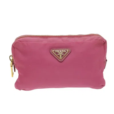 Prada Saffiano Synthetic Clutch Bag () In Pink
