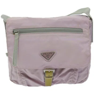 Prada Saffiano Synthetic Shoulder Bag () In Purple