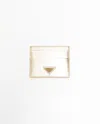 Prada Saffiano Triangle Card Holder In White