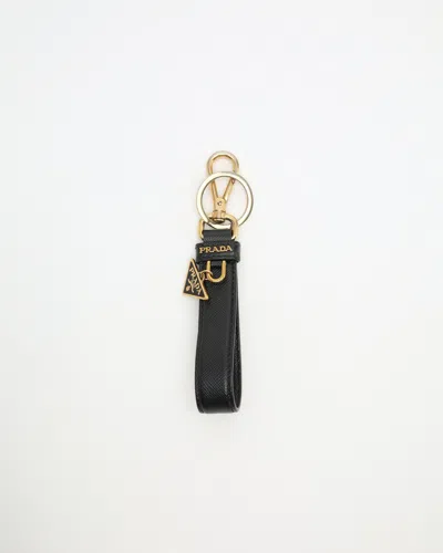 Prada Saffiano Triangle Keychain