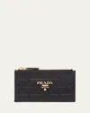 Prada Saffiano Triangolo Saffiano Wallet In Nero
