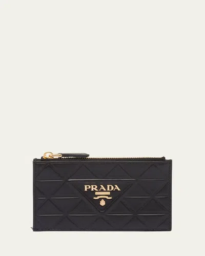 Prada Saffiano Triangolo Saffiano Wallet In Nero