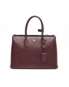 Prada Saffiano Turnlock Twin Tote Bag