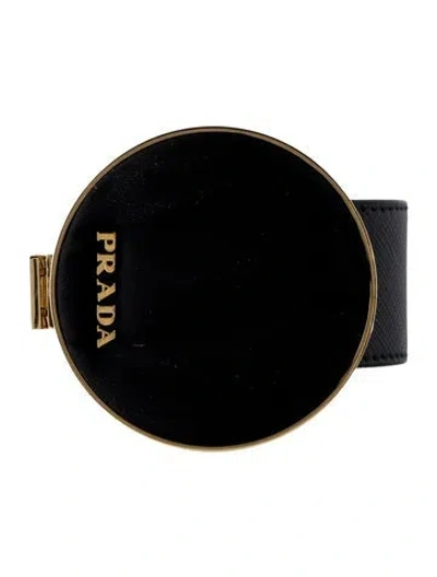 Pre-owned Prada Saffiano Vanity Bracelet In Black