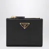 Prada Triangle Logo Saffiano Leather Wallet In Black