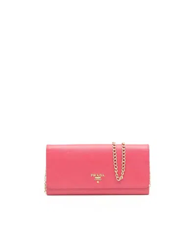 Prada Saffiano Wallet On Chain Bag In Pink