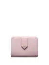 Prada Triangle-logo Saffiano Leather Wallet In Pink