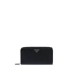 Prada Saffiano Zip Wallet In Black