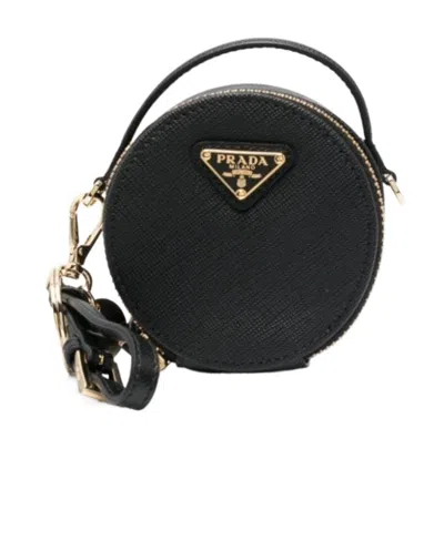 Prada Saffiano Zipper Wallet In Black