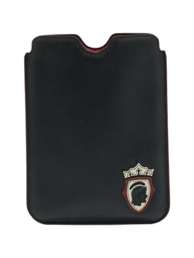 Pre-owned Prada Saffiano-leather Ipad Case In 黑色