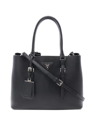 Pre-owned Prada Saffiano-leather Tote Bag In Black