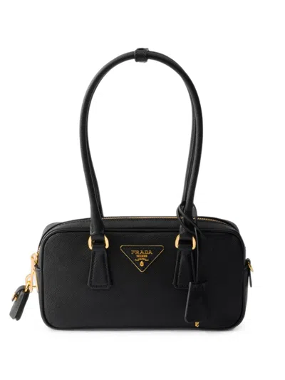 Prada Saffiano-leather Tote Bag In Black