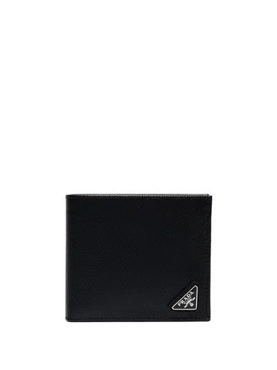 Prada Saffiano-leather Wallet With Coin Purse In Black