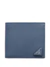 Prada Saffiano-leather Wallet With Coin Purse In Blue