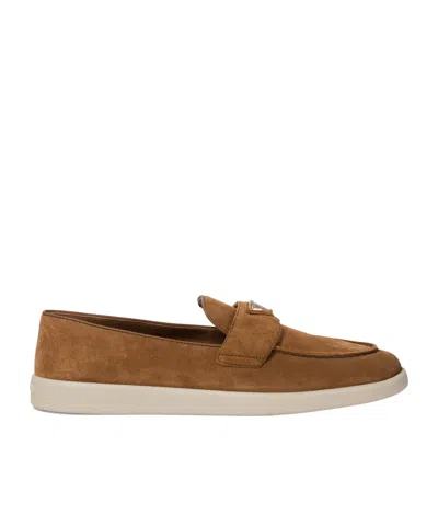 PRADA PRADA TRIANGLE-LOGO SLIP-ON LOAFERS