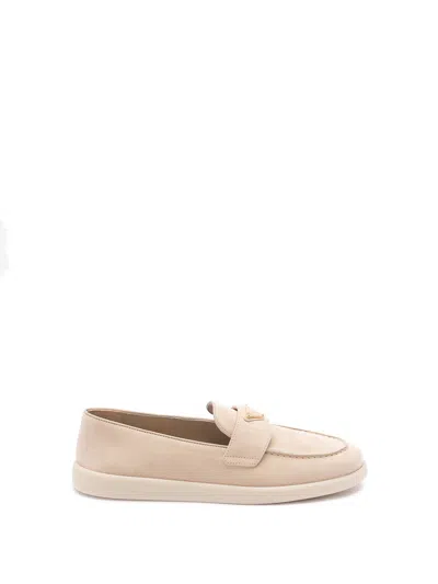 Prada `saint Tropez` Suede Loafers In Brown