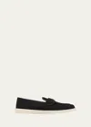 Prada Saint Tropez Suede Loafers In Nero