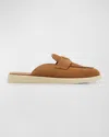 Prada Saint Tropez Suede Mules In Caramello